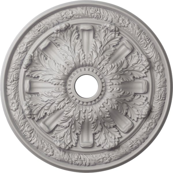 Ekena Millwork Flagstone Ceiling Medallion (Canopies up to 3 7/8"), 30"OD x 3 7/8"ID x 3 1/4"P, Ultra Pure White CM30FLUWF - main